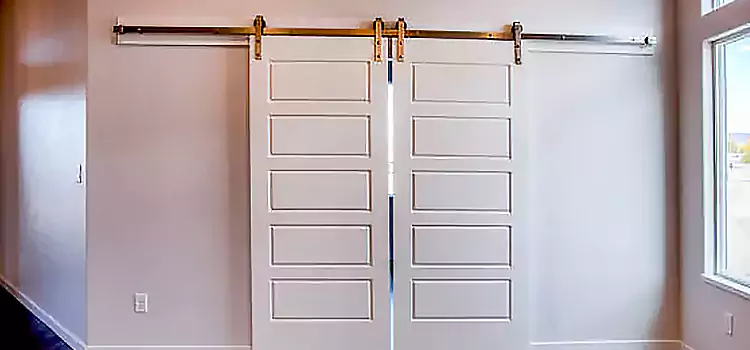 Glass Barn Door with Installation Hardware Kit Maple Ridge